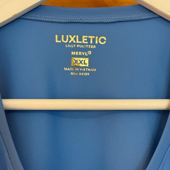 Lilly Pulitzer Luexletic Blue Meryl Nylon Athletic Tank Top Women's size XXL - Picture 2 of 5